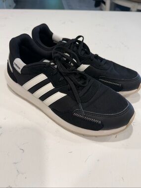 adidas Black Sneakers with White Three-Stripes